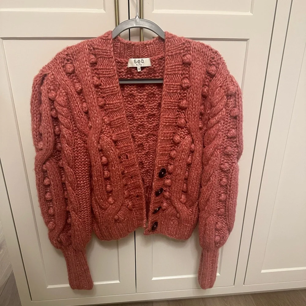 SEA nyc Chunky Knit Pink Sweater - Picture 2 of 8